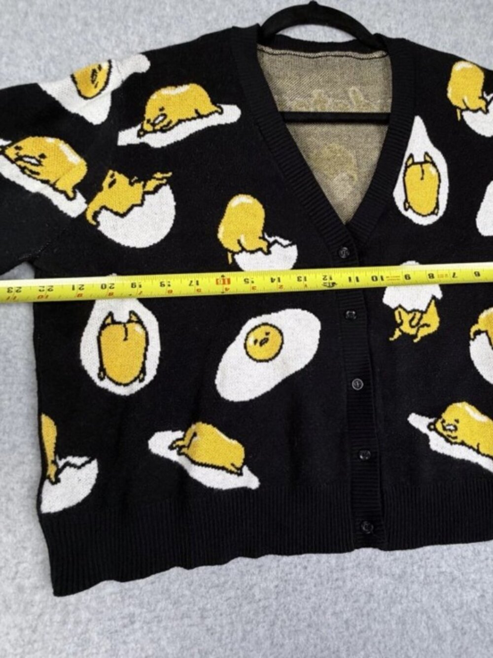BlackMilk Gudetama Black Cropped Cardigan Lazy Egg Sweater Sanrio Size M/L - Picture 10 of 12